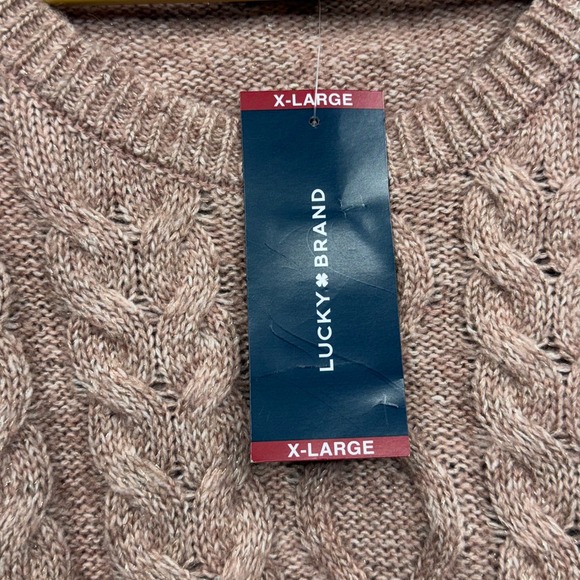 Lucky Brand Cable‎ Knit Sparkle Sweater Dusty Rose Pink XL NWT MSRP $99.50 - Picture 6 of 17